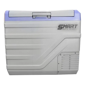GELADEIRA PORTATIL 40L C/ BATERIA CINZA/AZUL SMART
